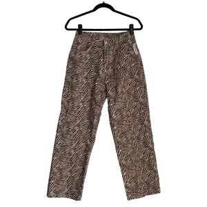 Simons Zebra Print Jeans Pants Trousers in Beige and Black Y2K Style High Rise